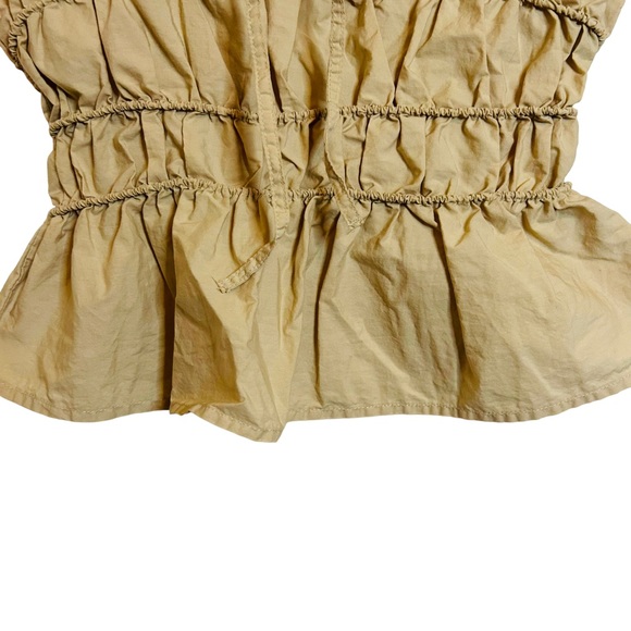 TOPSHOP Poplin Corset Style Tie Front Cami *Camel 4 - Picture 4 of 6